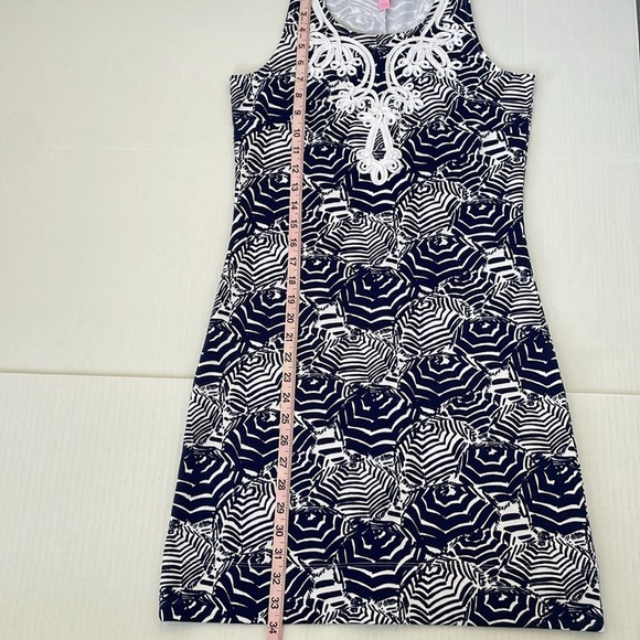 Lilly Pulitzer Oh Cabana Bot Umbrella Print Blue and White Foster Shift Dress XS - Picture 15 of 17